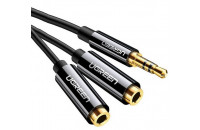 Кабели аудио-видео UGREEN AV134 3.5mm M - 2x3.5mm F Audio Splitter 25 см Black
