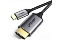 Кабели аудио-видео UGREEN MM142 Type-C M - HDMI M Cable Aluminium 1.5 m GrayBlack