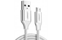 Кабелі та перехідники UGREEN US290 USB-A - Micro USB Cable Aluminum Braid 1m White