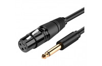 Кабелі аудіо-відео UGREEN AV131 6.35 Male to XLR Female Cable 2m Black (20719)