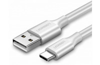  UGREEN US287 USB 2.0 to USB Type-C Cable Nickel Plating 3A 1m White (60121)