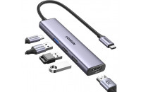 Хабы и кардридеры UGREEN CM478 USB-C to HDMI + USB-C + 3x USB-A Space Grey (15495)