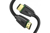 Кабелі аудіо-відео UGREEN HD118 HDMI 2.0 (AM/AM) High-End Cable Nylon Braid 1m Black (40408)