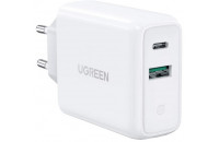 Зарядные устройства UGREEN CD170 36W Type-C, USB-A Wall Charger White (60468)