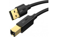 Кабелі аудіо-відео UGREEN US135 USB-A 2.0 - USB-B 2.0 Cable, 3 m Black (10351)