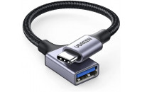 Кабели и переходники UGREEN US378 USB-C to USB 3.0 OTG Alu Case with Braid 10cm Black (70889)